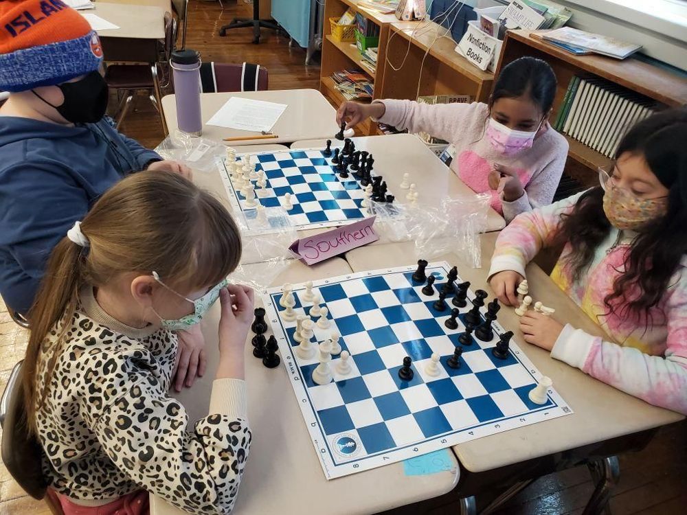 Students playing chess at PS 88Q (photo 3 of 3)